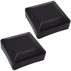SKIR'CO (2 Stück) Zaunpfostenkappen eckig 70 x 70 mm schwarz Kunststoffkappen für Zaunpfosten schwarz RAL 9005 Farbe