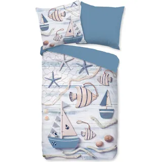 Duvet cover Good Morning 135x200 + 1* 80x80 cm - maritime - Blau