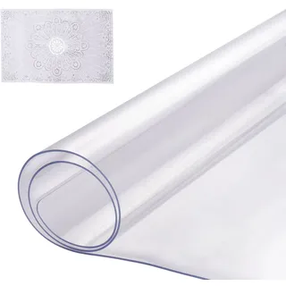 VEVOR Kunststoff-Tischdecke, 16 x 32 Zoll, 1,5 mm dick, transparenter Tischschutz, rechteckige PVC-Schreibtischunterlage, wasserdichte und leicht zu reinigende Schreibtischunterlage, Tischdecke, für Büro, Kommode, Esszimmertisch, Nachttisch