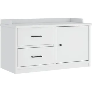 Flurbank SANDNES Weiß 87x40x50 cm Massivholz Kiefer - Weiß