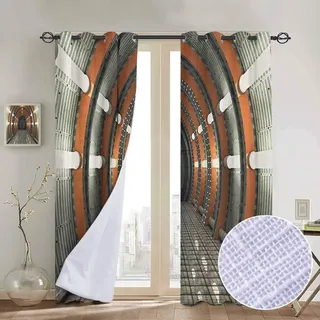 NUOMANAN Schlafzimmer-Vorhang, orientalisch, Tribal Komposition mit Dreiecksstreifen, traditionelle mexikanische Motive, mehrfarbig, isolierend, Verdunkelungsvorhänge 120"W x 96" L Color11