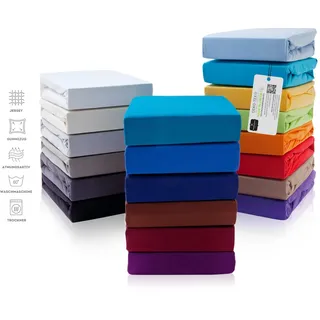 Kinder Jersey Spannbettlaken Spannbetttuch 60 x 120 cm - 70 x 140 cm, Baby Bett Bettlaken aus Jersey 100% Baumwolle, Oeko-TEX Made IN Green, Beige