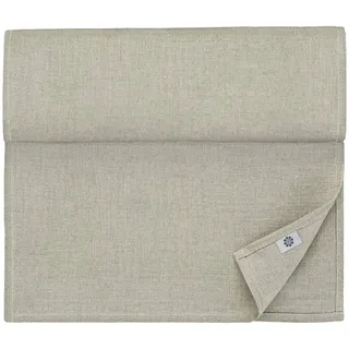 Linen & Cotton Klassischer Tischläufer Lang/ Tischband Anabella - 100% Leinen, 47 x 340cm (Natur/ Grau/ Beige), Ideal für Hochzeit Gastronomie Hotel Restaurant Cafe Küche Catering Vereinsfeier