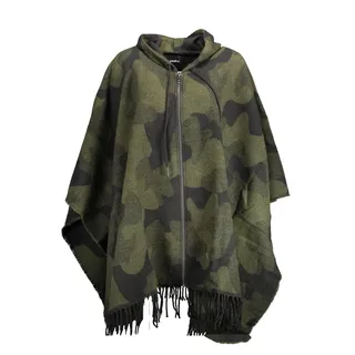 Desigual Damen Poncho_abstract, 4003 Military Green, PONCHO, Grün, Einheitsgröße EU