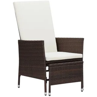 vidaXL Garten-Liegestuhl Gartensessel 62 x 131 x 106 cm braun/cremeweiß