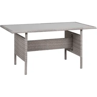 Beliani Gartentisch 145 x 80 x 74 cm Grau