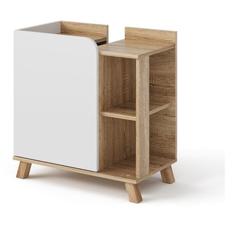 Vicco Waschbeckenunterschrank Karen, 60 x 65 cm mit Tür und offenen Fächern