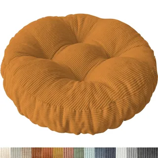 PHUSTJKL Sitzkissen Rund, 30x30 cm rutschfest Waschbare Sitzpolster Bequemes Stuhlkissen 8 cm Dick Waschbare Cordstoff Stuhlauflage, für Indoor Küchen Garden Holzstühle