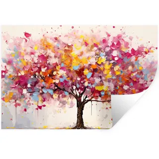 MuchoWow Wandtattoo Aquarell - Baum - Kunst - Abstrakt 60x40 cm , Multicolor , Kunststoff , Rechteckig , 60x40x0.1 cm , Tapeten & Wandverkleidungen, Wandtattoos & Sticker