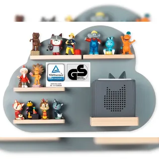 BOARTI Kinderregal Wolke 48 x 19 cm Holz grau