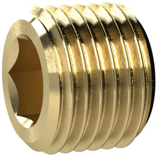 RIEGLER 135992-MS290OB38 Verschlussschraube, Innensechskant, ohne Bund, G 3/8, SW 8, MS, 1Stk