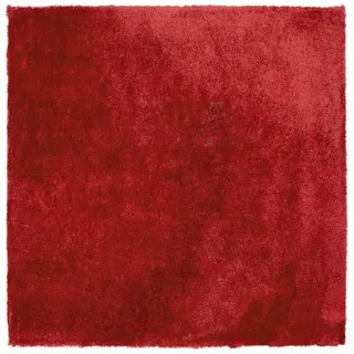 Beliani Evren Zottelteppich 200 x 200 cm Rot
