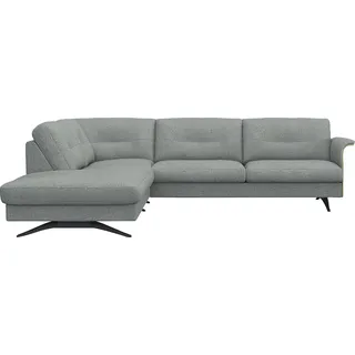 flexlux Eckcouch Baumwolle/Polyester/Leinen/Viskose 2-Sitzer Blau