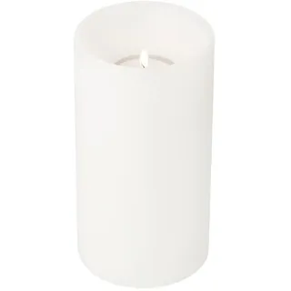 EDZARD Teelichthalter Dauerkerze Cornelius Deep, tiefliegendes Teelicht, weiß, Höhe 15 cm, ø 8 cm, beidseitig verwendbar für Normale Teelichter und höhere Teelichter mit Kunststoffhülle