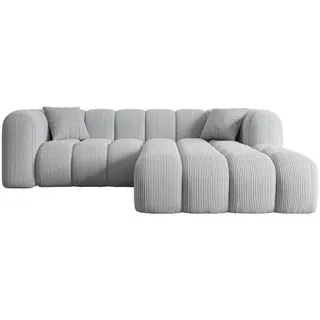 altdecor Ecksofa Ottomane Rechts OLEA-L1 - 231x173x74 cm Grau
