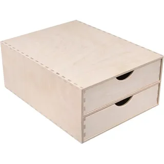 Creative Deco Schubladenbox 33 x 25 x 13,5 cm 2-tlg. beige