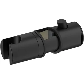 WENKO Brausegleiter Mod. Libertà, Duschkopfhalter für Duschstangen mit Ø 25/24/22 mm, Anbringung ohne Demontage der Stange und ohne Werkzeug, aus Kunststoff (ABS), einfache Höhenverstellung, Schwarz