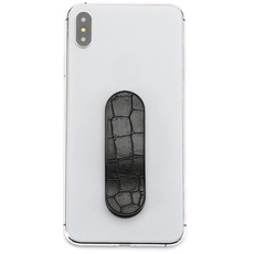 MOMOSTiCK - Das Original! Smartphone Fingerhalter - Handy Fingerhalterung Handy Halter Ständer Griff - Handy Halterung Handy Ring (Krokodil Serie - Schwarz)
