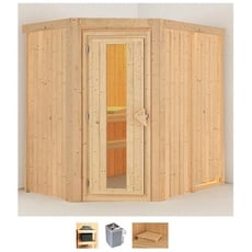 Bild Sauna »Clara«, (Set), 9 KW-Ofen mit integrierter Steuerung beige