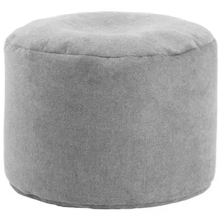 mokebo Pouf Hocker o. Bodenkissen Der Ruhepouf Sitzhocker rund und Fußhocker fürs Wohnzimmer, Sitzpouf aus Stoff in Grau