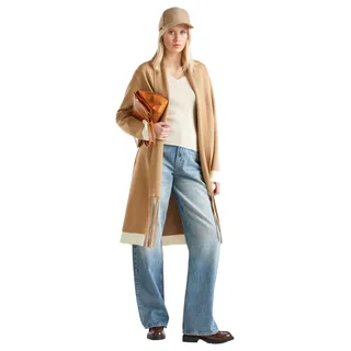 United Colors of Benetton Damen Strickmantel 17q3e603t Mantelkleid, beige, M