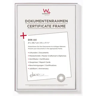 walther design New Lifestyle Kunststoff Bilderrahmen, 16 Stück, 21x29,7 cm, Silber, KV130S16