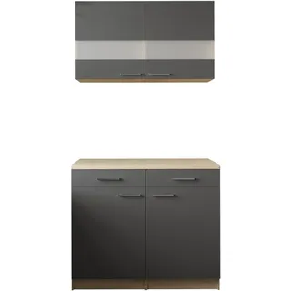 Respekta Buffet 100 x 200 x 60 cm Grau/Eiche