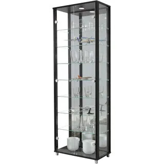 fif Möbel Standvitrine OPTIMA 58 x 33 x 172 cm Schwarz
