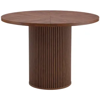 Urban Meuble Esstisch rund walnuss optik säulenfuß 100cm , Walnussfarben , Holzwerkstoff , Rund,Rund , 100x78x100 cm , Esszimmer, Esstische