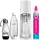Wassersprudler-Set weiß + 1 PET-Flasche 0,5 l + 2 PET-Flaschen 1 l + Zylinder