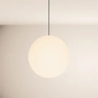 s.luce Pendelleuchte Orb Weiß Ø 40cm , Glas , Rund , E27 , 40x40x40 cm , Lampen & Leuchten, Innenbeleuchtung, Hängeleuchten, Pendelleuchten