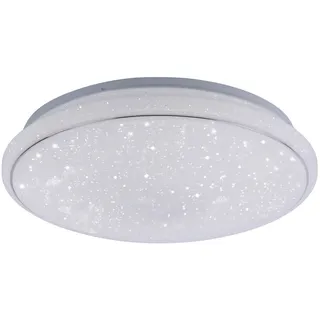 Led-Deckenleuchte , Weiß , Metall, Kunststoff , Uni , rund , F , 44x11x44 cm , Farbwechsler, Smartphone-Steuerung, Farbtemperaturwechsler , Lampen & Leuchten, Innenbeleuchtung, Smart-Home-Lampen, Smart Home Deckenleuchten
