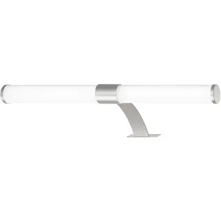 Briloner - LED Spiegelleuchte Bad, Spiegellampe 2 in 1 Montage, Schranklampe, Wandlampe, IP44, neutralweiße Lichtfarbe, 6W, Chrom-Matt, 40 cm