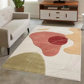 Carpet City Teppich »BONITO 7158« rechteckig 11 mm Höhe Läufer, Flachflor, Hochtief-Muster/ 3D-Effekt, Geo-Muster, Wohnzimmer, bunt