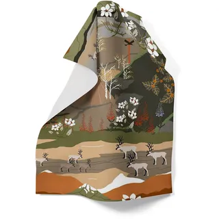 Arvidssons Textil Fjällvandring Grün-Beige Geschirrtuch 46x70 cm