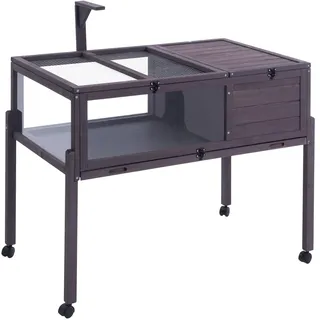 VEVOR Schildkrötengehege, Terrarium aus Holz für drinnen/draußen, Schildkrötengehege mit Lichtständer, Reptilienkäfig mit Standbeinen, für Schildkröten, Gecko, Eidechse, Schlange, 965 x 610 x 825 mm