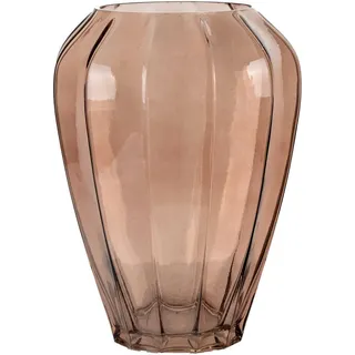 Vase , Braun , Glas , rund , 22x29x22 cm , Reach , zum Stellen, auch für frische Blumen geeignet , Dekoration, Vasen, Glasvasen