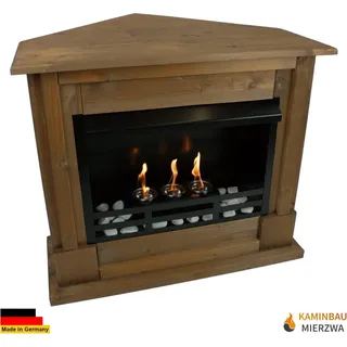 Gelkamin Ethanolkamin Kaminofen Eckkamin Rafael inkl. Zubehör Set - Eiche - Braun
