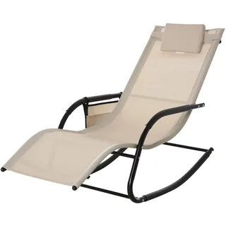 Outsunny Schaukelstuhl 150 x 62 x 88 cm beige
