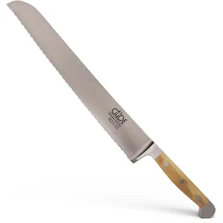 Güde Solingen Alpha Brotmesser 32 cm Olivenholz, handgeschmiedet, rostfrei, einseitig, Wellenschliff