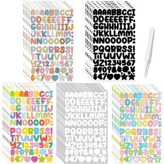 30 Blätter Buchstaben Zahlen Aufkleber Selbstklebend DIY Scrapbooking Deko