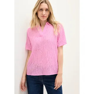 Hemdbluse CECIL, Damen, Gr. M (40), rosa (cherry blossom pink), Obermaterial: 75% Viskose, 25% Polyester, Strukturmuster, regular fit taillenbedeckt, Blusen Hemdbluse, mit leichtem Struktur Muster