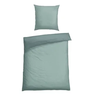 SCHIESSER Bettwäscheset Lucy | 2-teilig | Feinbiber | 100% Baumwolle im schlichten Minimaldessin« 2 Stk., tlg. MADE IN GREEN by OEKO-TEX®-zertifiziert, grün
