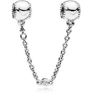 Pandora Moments Geprägte Herzen Komfortkette Sterling Silber, Cubic Zirkonia 796457CZ-05