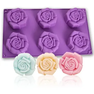 WishesMar Silikonform Form einer Blume Rose Flexible Backform Antihaft Küche Besondere Silikonbackform Silikon Form für Kuchen, Seife, Backen, Dessert, Gebäck, Cake