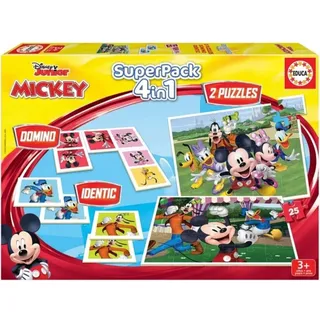 Educa Puzzle Spielzeug Mickey Mouse 4-in-1 Lernspiel für Kinder