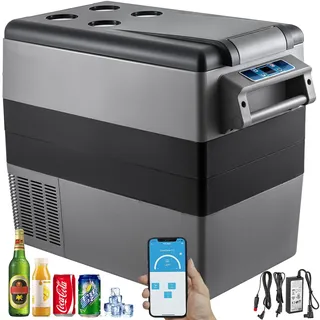 VEVOR Tragbare Kompressor Kühlbox 55 L Auto Kühlschrank 220 V Mini-Kühlschrank Elektrische Gefrierbox Kleiner Gefrierschrank für Auto, Camping, Lkw, Boot