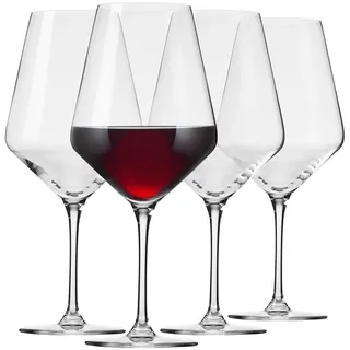 Krosno Rotweingläser 4er Set, 730 ml, Avant-Garde Kollektion | Große Weingläser für Rotwein, Bleifreies Kristall Weinglas mit dünnen Wänden und langem Stiel für Rotweine, Spülmaschinenfest