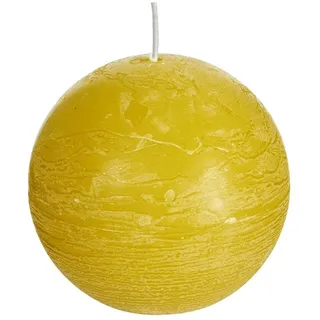 Spaas 6 Rustikale geruchlose Kugelkerzen 80 mm, ± 24 Stunden, Herbstgelb