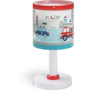 Dalber Kinder Tischlampe Nachttischlampe kinderzimmer Polizei Feuerwehrmänner Autos Police, 60611, E14, Blau